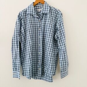 Peter Millar Blue Plaid Button Down Shirt
